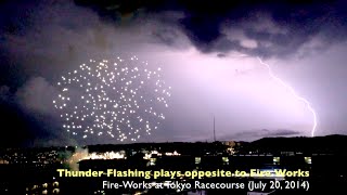 preview picture of video 'Thunder vs Fireworks (Fuchu, Tokyo) / 雷vs花火 府中競馬場 2014'