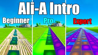 Ali-A Intro Beginner vs Pro vs Expert (Fortnite Music Blocks)