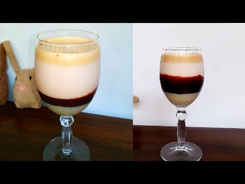 Layer coffee drinks/chocolate latte/summer coffee drinks/4-layered drinks/iced chocolate latte