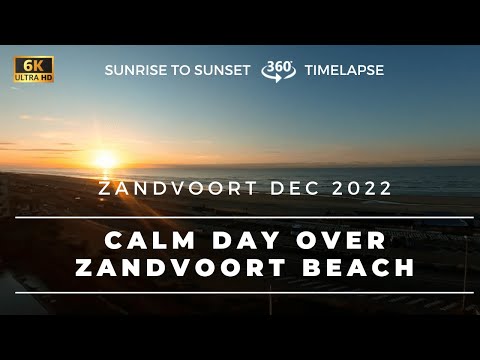 6K 360 & VR calm sunny full day timelapse over Zandvoort beach, Noord Holland, December 2022 -ID0219
