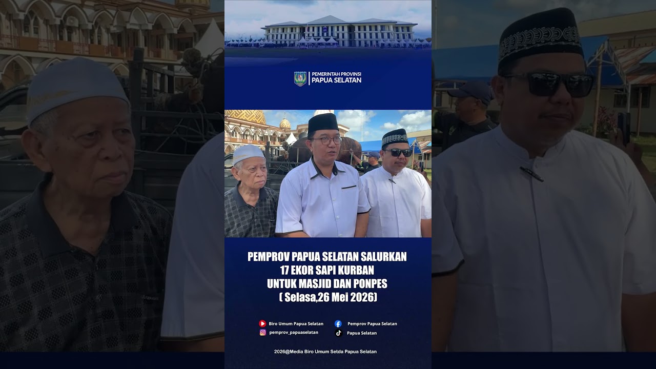 Pemprov Papua Selatan Salurkan 17 Ekor Sapi Kurban Untuk Masjid Dan Pondok Pesantren
