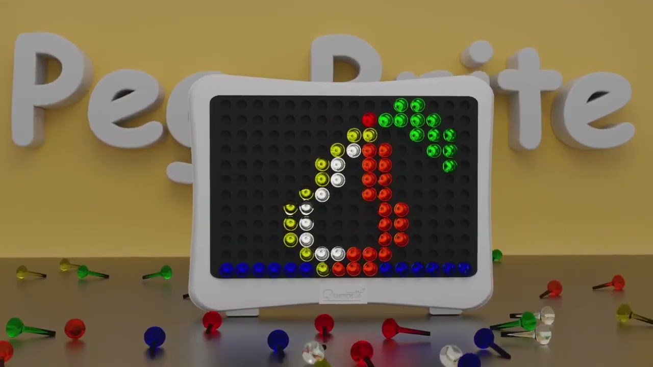 Quercetti: Peg Brite világító kristály pötyi utántöltő szett 180db-os videó