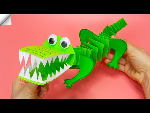 How to Make a Crocodile Paper moving paper toys easy paper crafts