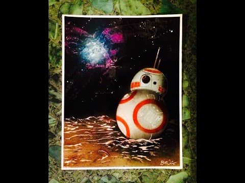 Star Wars The Force Awakens BB-8 Spray Paint Art by Brent Willis