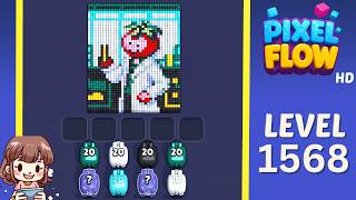 Pixel Flow Level 1568 Solution Walkthrough