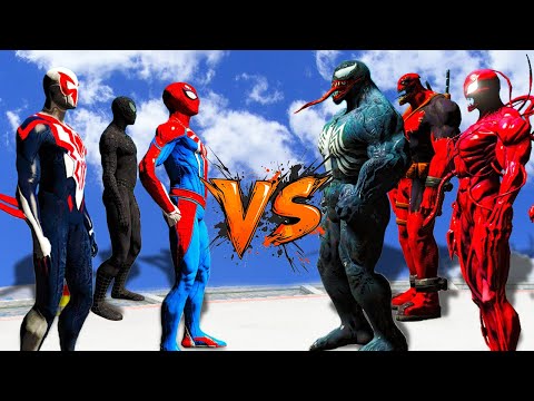 TEAM SPIDER MAN VS TEAM VENOM - EPIC SUPERHEROES BATTLE