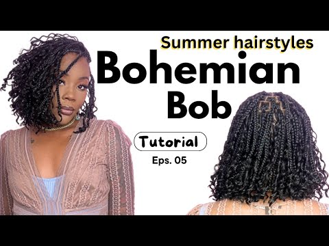 SHORT BOB KNOTLESS BOHO BRAIDS (52 braids) | PERFECT SUMMER BRAIDS FT YWIGS