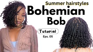 SHORT BOB KNOTLESS BOHO BRAIDS (52 braids) | PERFECT SUMMER BRAIDS FT YWIGS