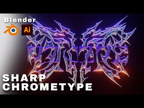 SHARP CHROME TYPE - Blender Tutorial (Beginner!!) Illustrator to BLENDER
