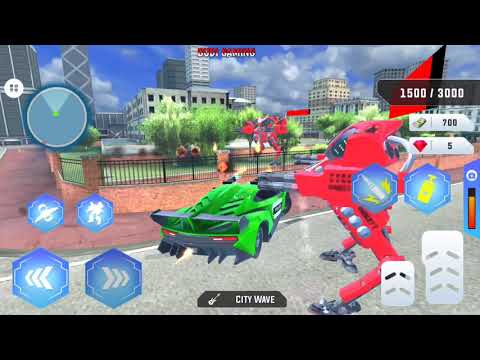 Flying Police Helicopter Car Transform Robot Games - Android Gameplay
