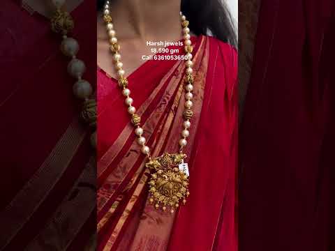 very beautiful and lightweight gold pearl long Hara design start from only 18 grams