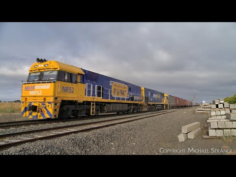 NR52 "R U OK?" Leads 7AM5 Pacific National Container Train (19/2/2023) - PoathTV Australian Railways