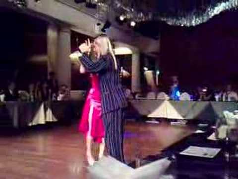 Andrea Misse  and  Javier Rodriguez  are  dancing  to  the  milonga  "  Milonga De Antano  "