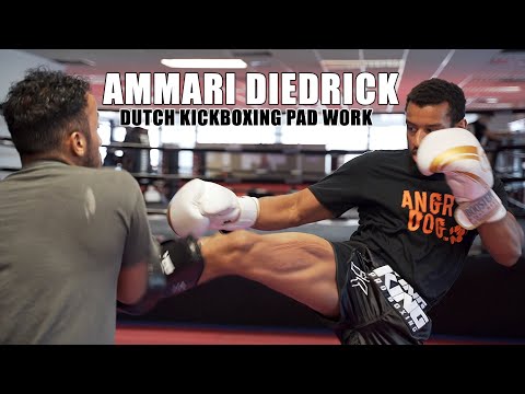Ammari Diedrick Dutch Kickboxing Pad Work | RAW ROUNDS
