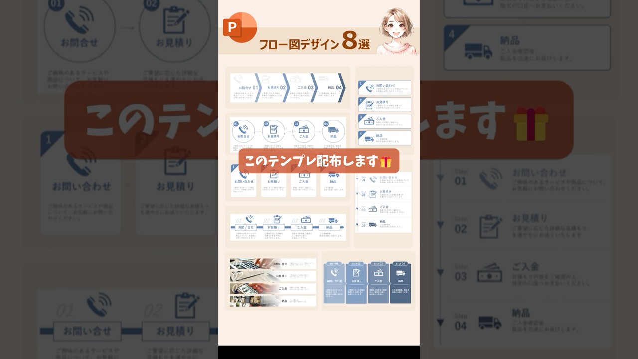 【フロー図テンプレ配布】#パワポ#パワーポイント#powerpoint#資料作成#スライド作成