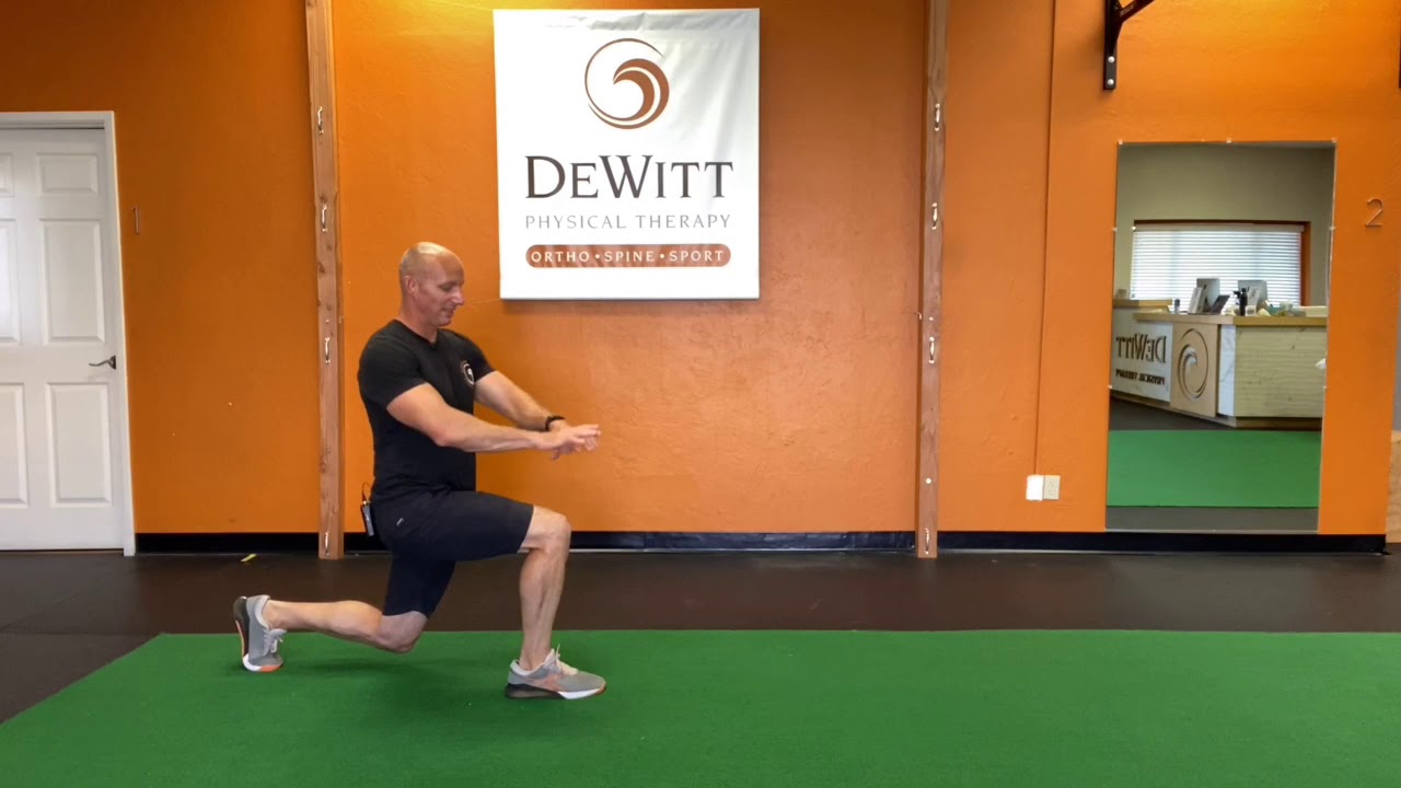 DPT Walk Lunge with Trunk Rotation - YouTube