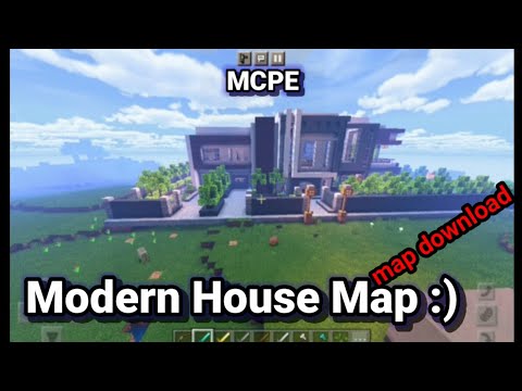 Minecraft Pe Modern House map #McpeModern Mansion World download