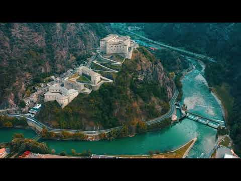 Drone View Of Fort Bard In 4k - Valle D'aosta, Italy