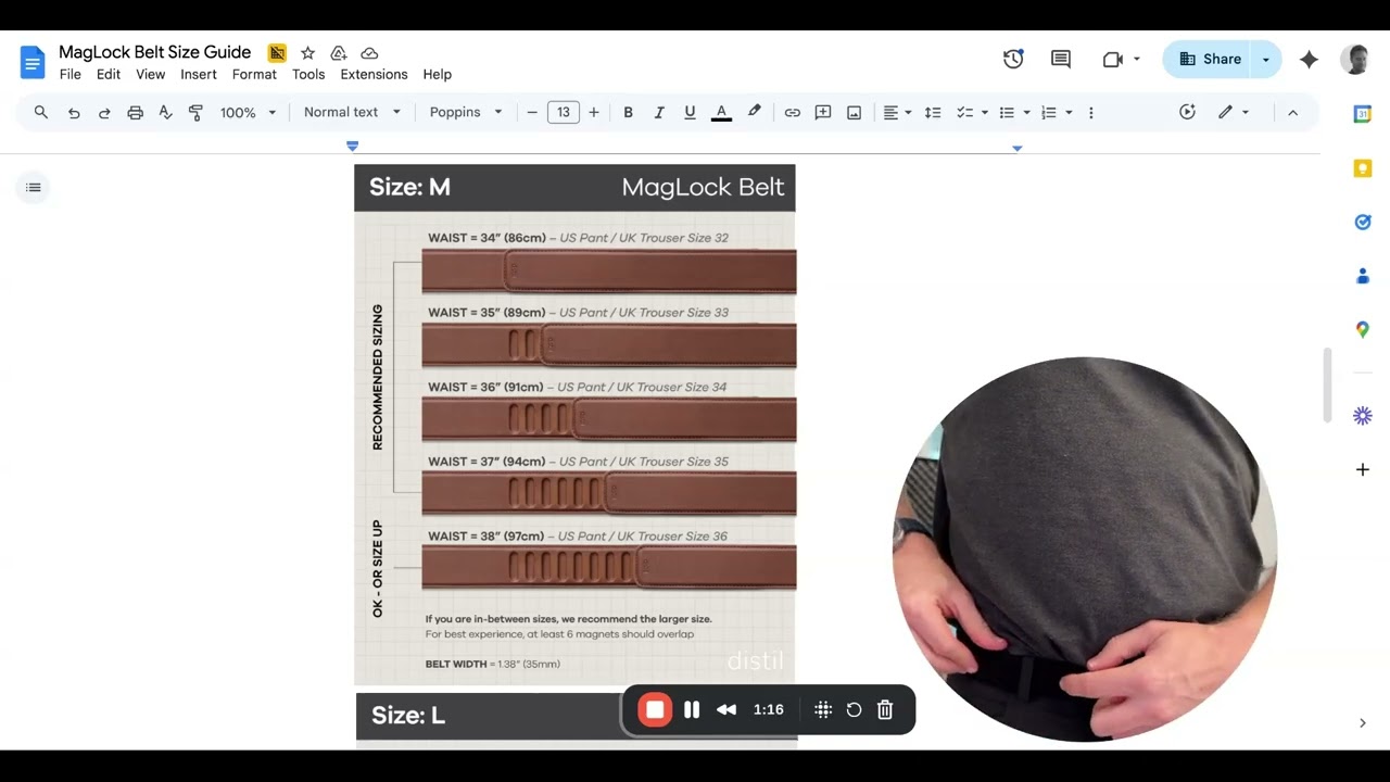Find Your MagLock Belt Size - Size Chart Guide