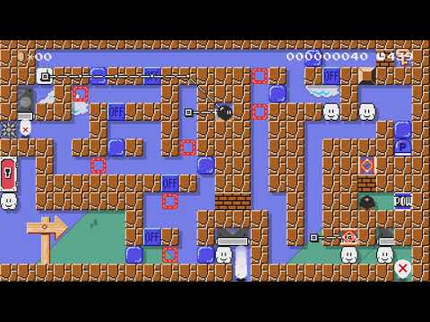 一画面マリオ  「近くて遠いカギドア」 by スーパー3だいめ - Super Mario Maker 2 - No Commentary 1by