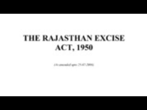 Rajasthan Excise Act 1950 chapter 1, section 1