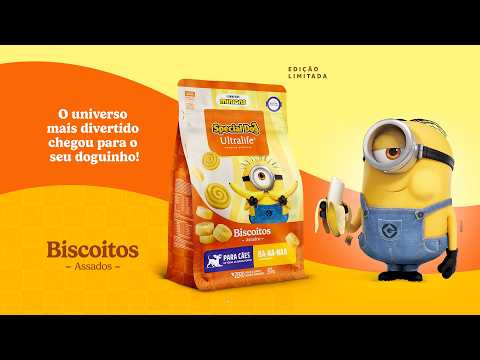 Biscoito Special Dog Ultralife Minions para Cães Sabor Banana 250g — vídeo