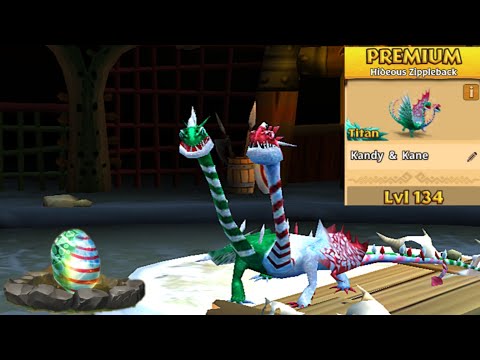 Kandy & Kane Max Lvl 134 - New Premium Hideous Zippleback - Dragons:Rise of Berk New Update