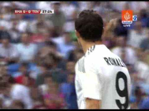 Real Madrid - Tenerife (26-sep-2009) Raul strange miss !