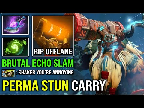 100% PERMA STUN Brutal Echo Slam Offlane Carry Earthshaker with Refresher EZ Godlike Dota 2