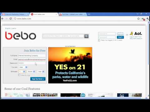 How to sign up for a bebo profile