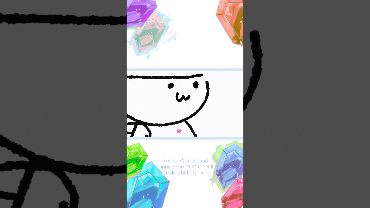 【作ってみた】ツイステッドワンダーランド５周年POP-UP手描きレポアニメ（非公式） #shorts #ツイステ #イラスト