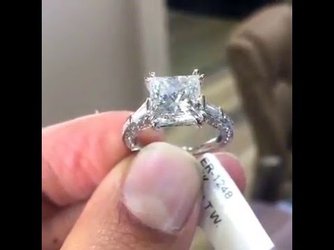 ER-SOLD-240 - 4.86 Carat F-VS2 EGL Certified Princess Cut Diamond Engagement Ring 18k Gold