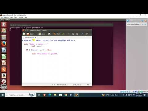 Shell Script program for number is positive and negative and zero