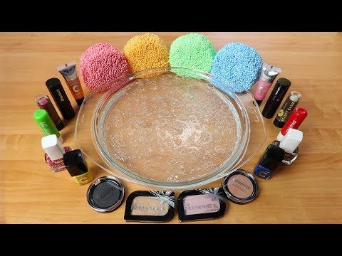 Mixing My New Makeup and Floam Into Clear Slime ! SLIME SMOOTHIE ! SATISFYING SLIME VIDEO Video