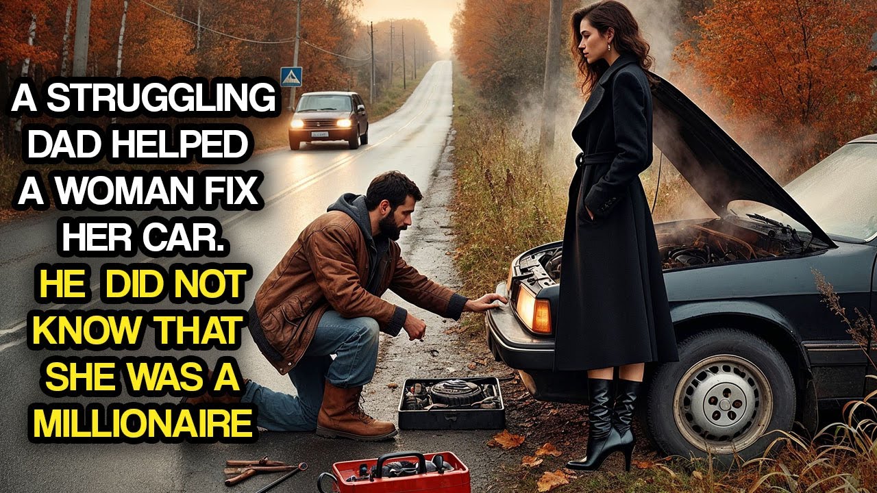 A Struggling Dad Helped a Woman Fix Her Car. He Did Not Know That She Was A Millionaire