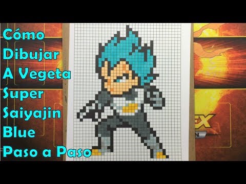 Cómo Dibujar a Vegeta Super Saiyajin Blue en 8 bit o Pixel Art! TUTORIAL PASO A PASO