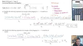 PreCalc Exam 1 Review - Topic 4 - Functional Notation and Algebra