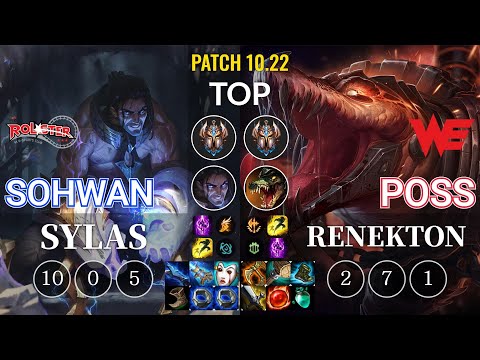 KT SoHwan Sylas vs WE Poss Renekton Top - KR Patch 10.22