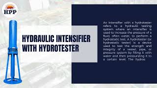 Our Hydraulic Intensifier and Hydrotester | HPP Group