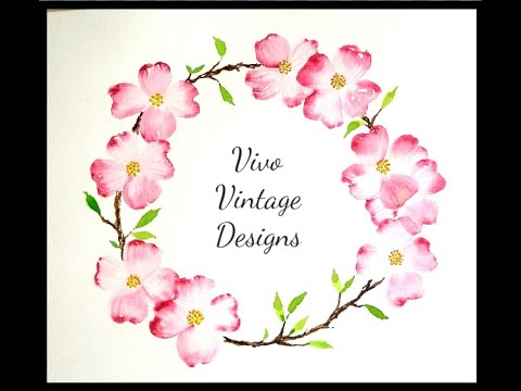 #157 Watch as I follow a watercolor tutorial on a Dogwood flower wreath