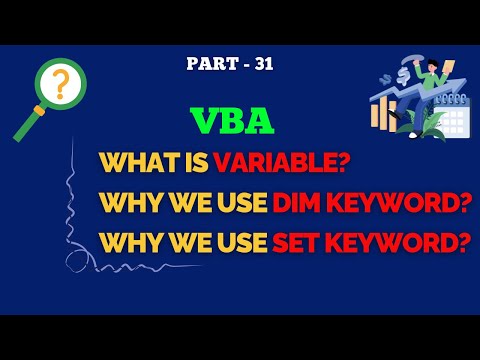 Part 31 - Why We Use DIM & SET Keyword in Excel VBA | Complete Beginner Explanation | Hindi