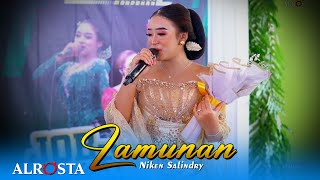 Download lagu LAMUNAN - Niken Salindry Feat. ALROSTA Dongkrek Sragen Live SMK TUNAS HARAPAN Plupuh 2024 mp3