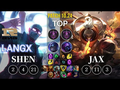 RNG Langx Shen vs Jax Top - KR Patch 10.24