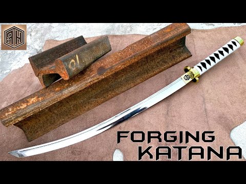 Rusted Railway Track Forged into a Beautiful KATANA