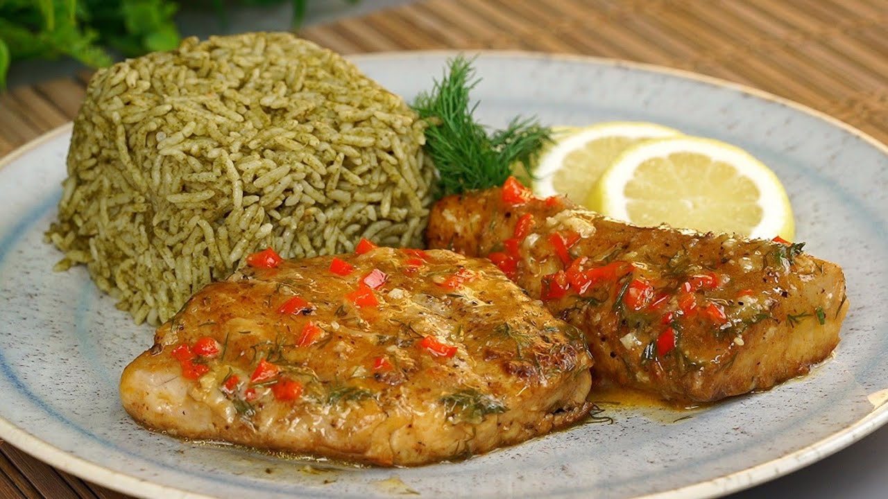 طبخ سمك السليكون مع رز بالاعشاب