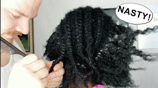 Nasty! Taking Down My 4 MONTH OLD CORNROWS - Natural Hair