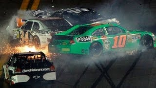 Johnson, Danica Patrick involved in big wreck on Lap 2