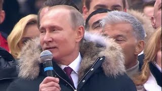 Putin and Russian Olympic Team Sing National Anthem Together