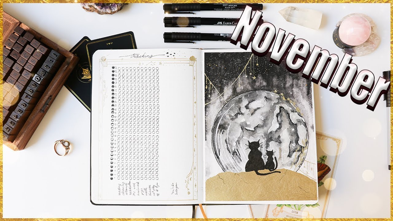 Witchy Bullet Journal Plan With Me - Moon Magic November 2019 | Book Roast