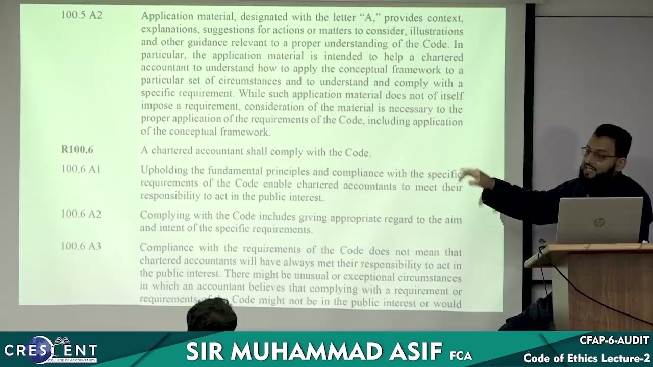 CFAP 6 Sir Asif Code of Ethics Lecture 2